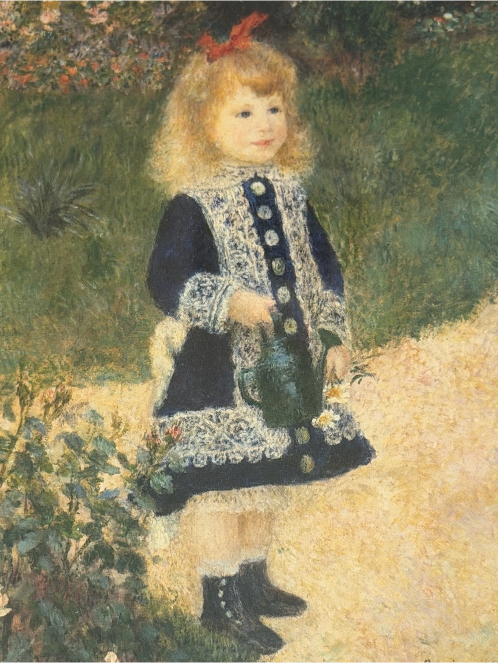 Vintage Framed Art Print "A Girl with a Watering Can" by Renoir